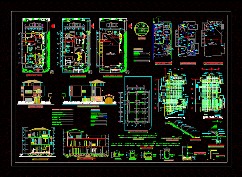 Unifamilar 2 Level DWG Section for AutoCAD