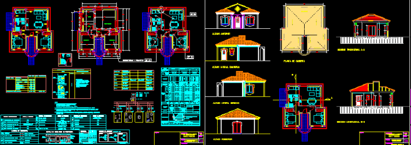 Single Storey Family House 2D DWG Full Project For AutoCAD