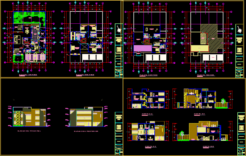 Unifamiliy Housing DWG Block for AutoCAD