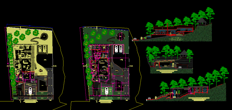 Unifamily Housing Arc DWG Block for AutoCAD