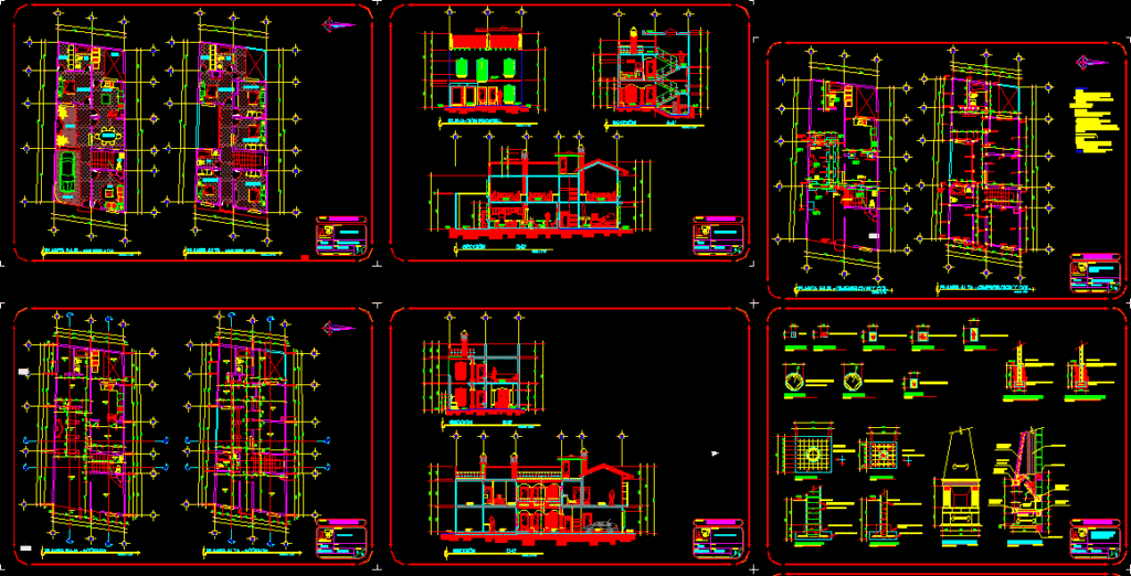 Unifamily Housing DWG Section for AutoCAD