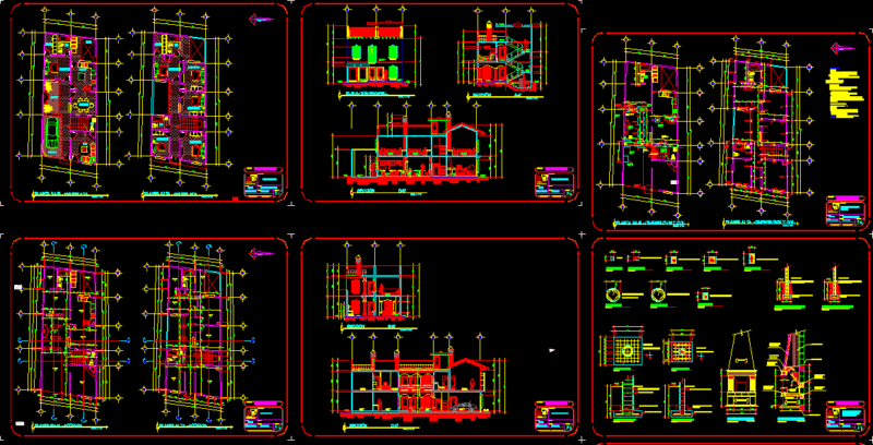 Unifamily Housing DWG Section for AutoCAD