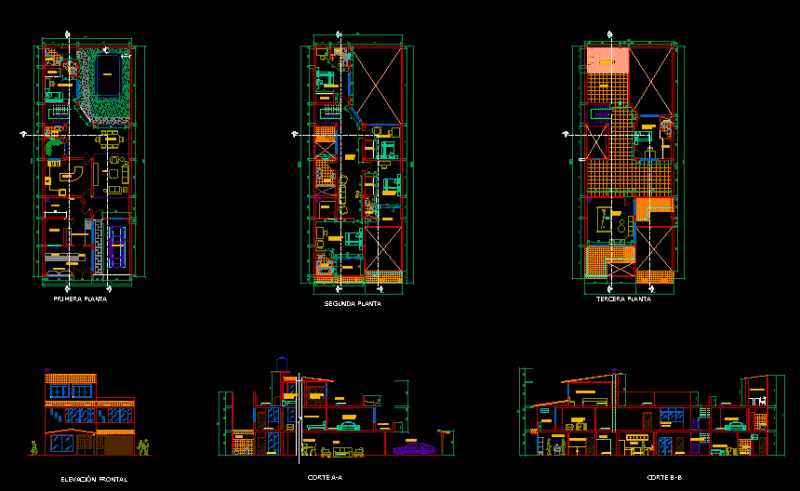 Unifamily Housing DWG Section for AutoCAD