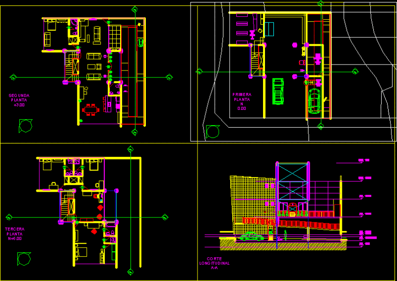 Unifamily Urban Housing DWG Block for AutoCAD