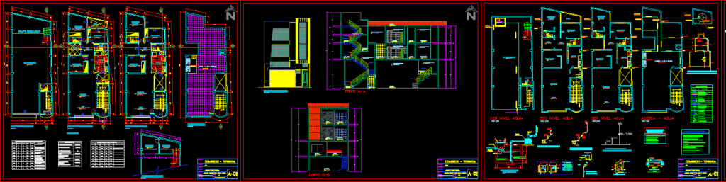 Unifamiy Housing 02 Levels Terrace DWG Section for AutoCAD
