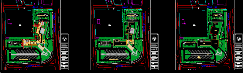 University Bus Station DWG Block for AutoCAD
