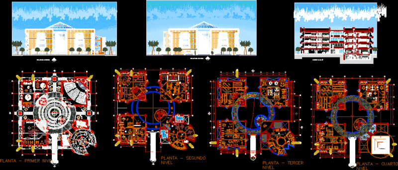 University Library DWG Block for AutoCAD