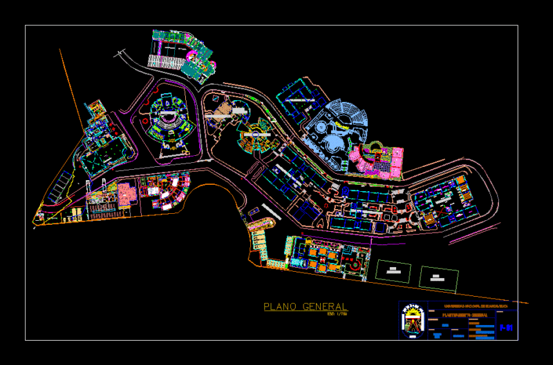University Map (Unh) DWG Block for AutoCAD