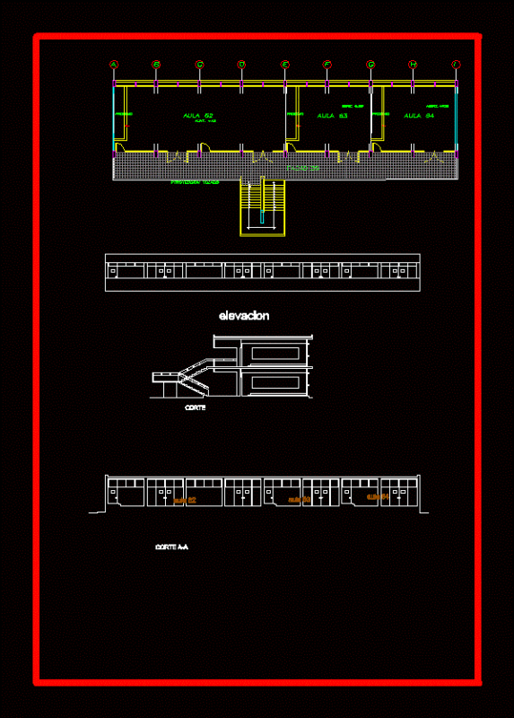 University Pavilion Unprg DWG Elevation for AutoCAD