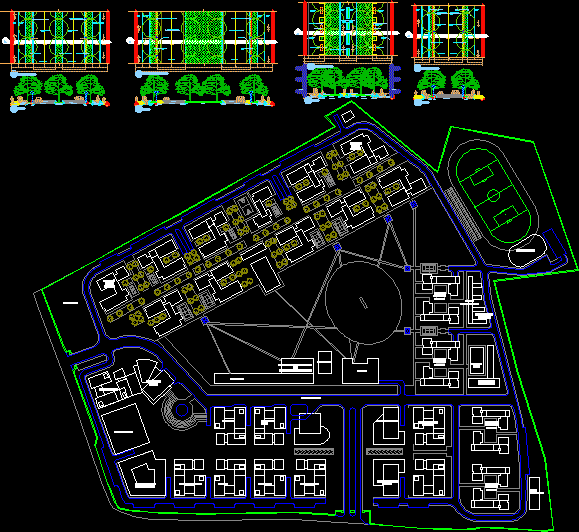 University Site Plan And Road Sections DWG Plan for AutoCAD • Designs CAD