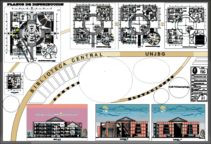 Unjbg Central Library DWG Block for AutoCAD