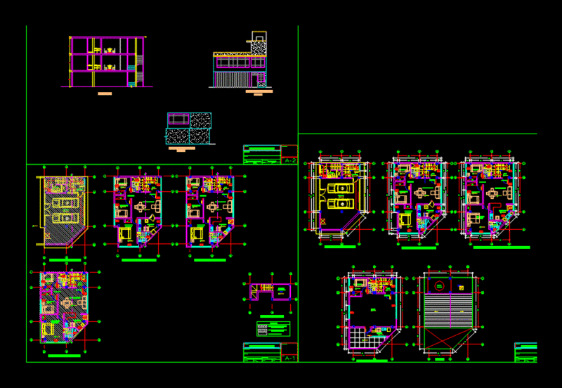 Urban Detached House DWG Block for AutoCAD