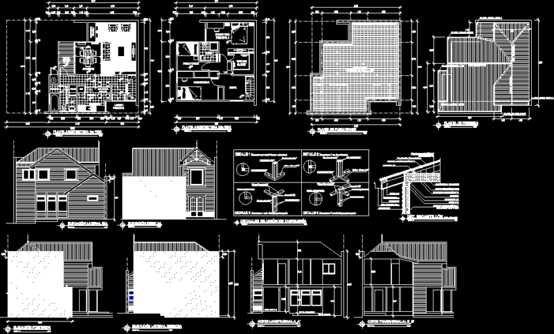 Urban Family House Wood DWG Section for AutoCAD