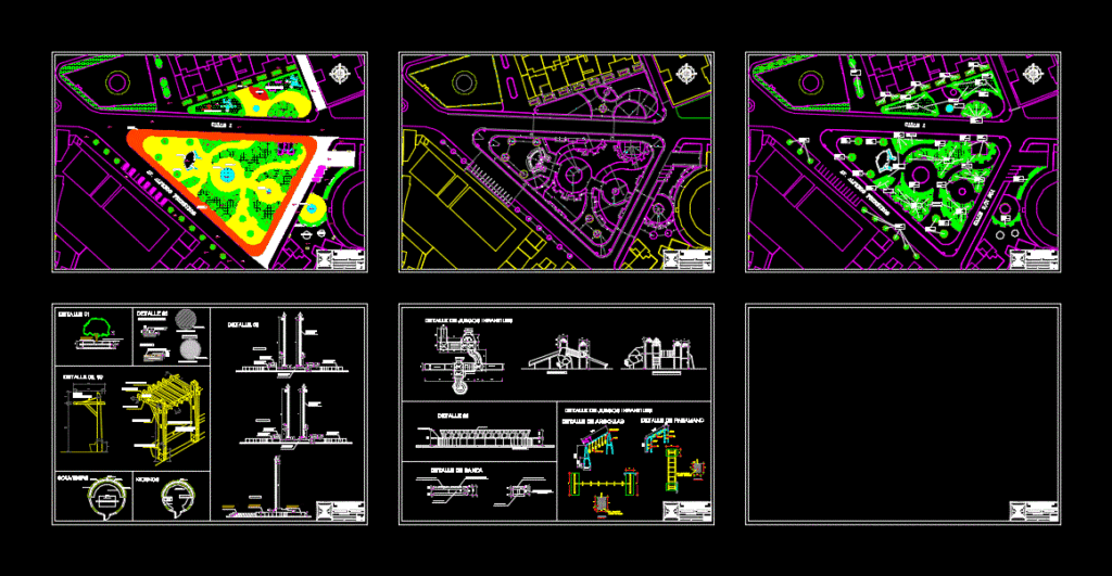 Urban Park DWG Block for AutoCAD
