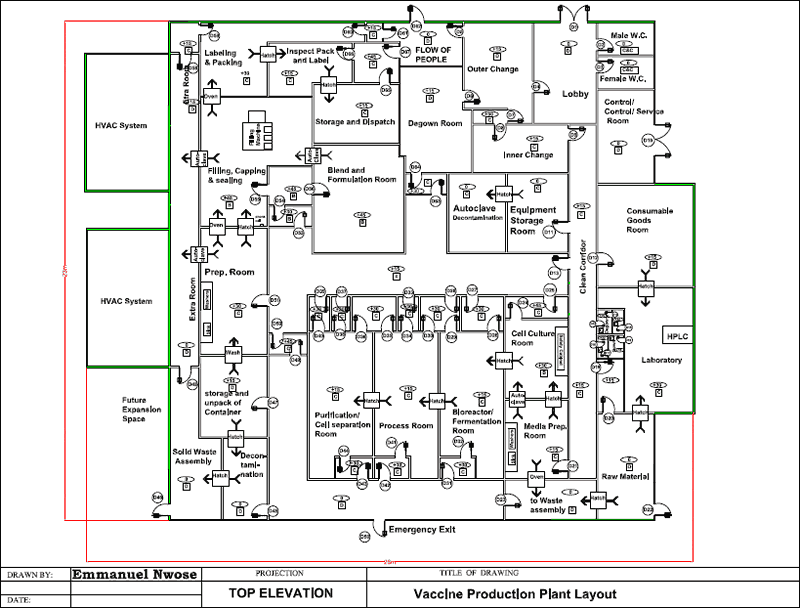 Vaccine Production Plant Layout PDF Document  Designs CAD