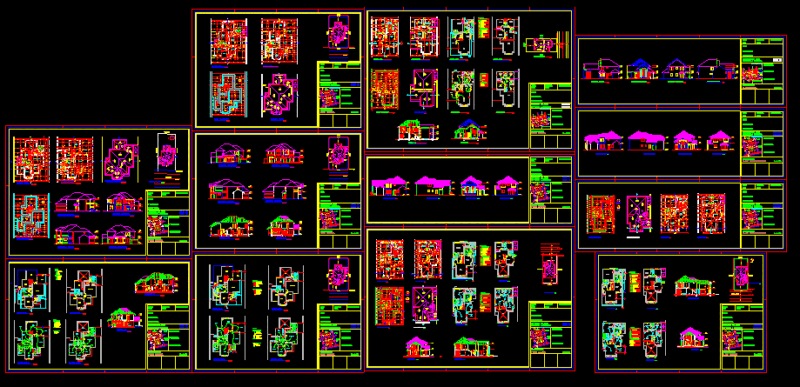 Vella Vista Condo – Proyect – Fourteen Houses DWG Section for AutoCAD