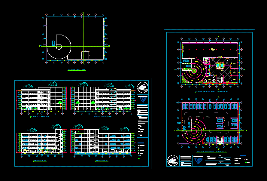 Vertical Parking And Local Commercial DWG Full Project for AutoCAD