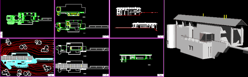 Vicens House 3D DWG Section for AutoCAD