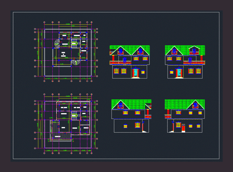 Villa DWG Block for AutoCAD