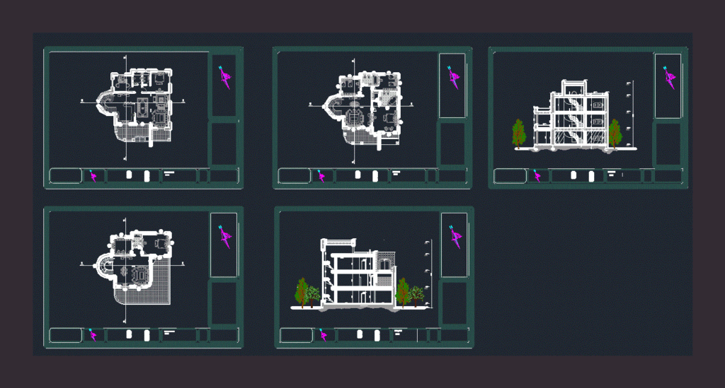 Villa DWG Plan for AutoCAD