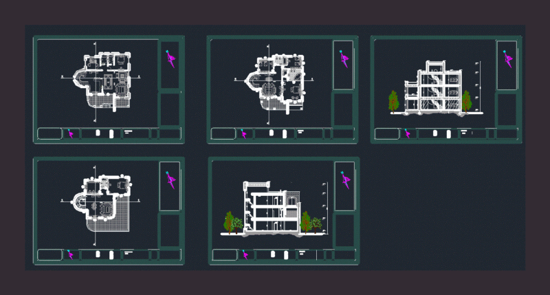Villa DWG Plan for AutoCAD
