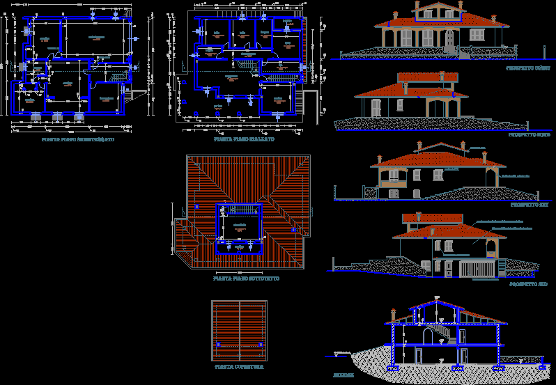 Villa DWG Plan for AutoCAD – Designs CAD villa electrical plan 