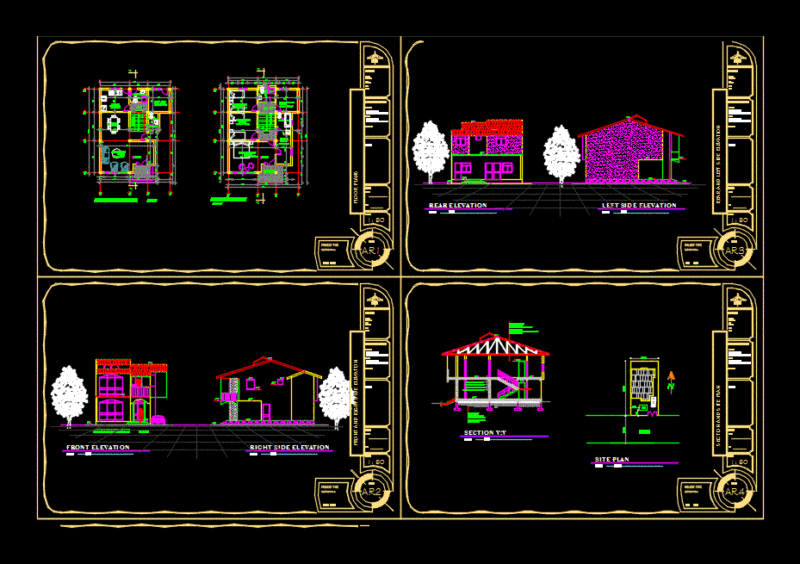 Villa House DWG Block for AutoCAD