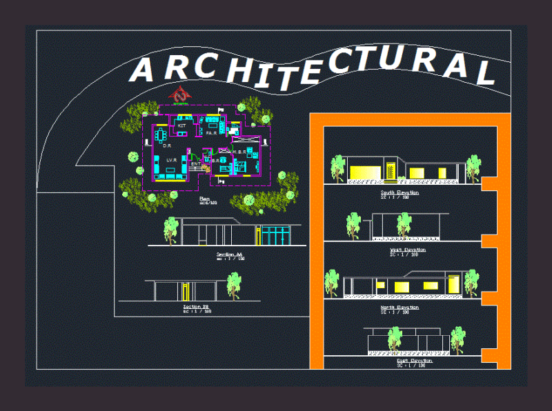 Villa House DWG Plan for AutoCAD