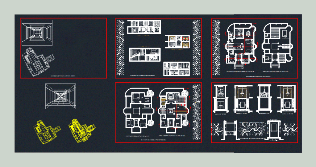 Villa Interior Design DWG Block for AutoCAD