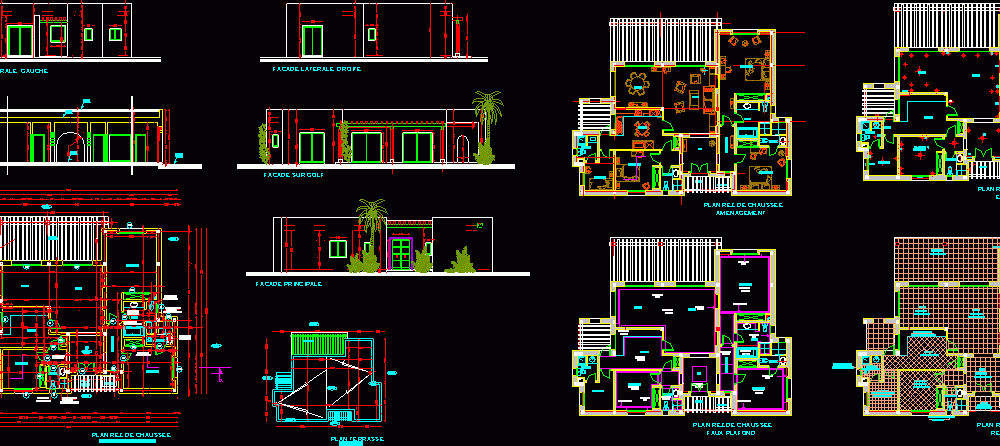 villa autocad file