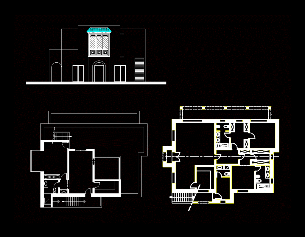 Villa On Lake DWG Block for AutoCAD