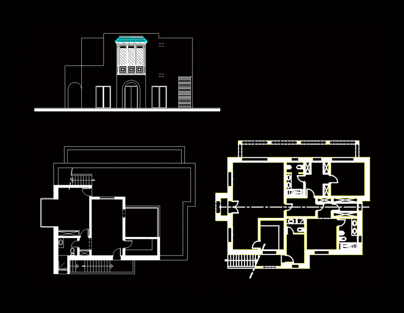 Villa On Lake DWG Block for AutoCAD