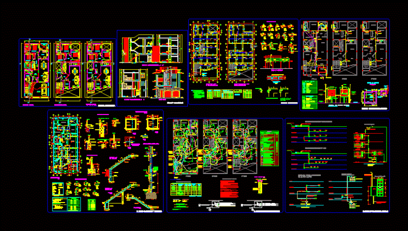 Villa Triple DWG Block for AutoCAD