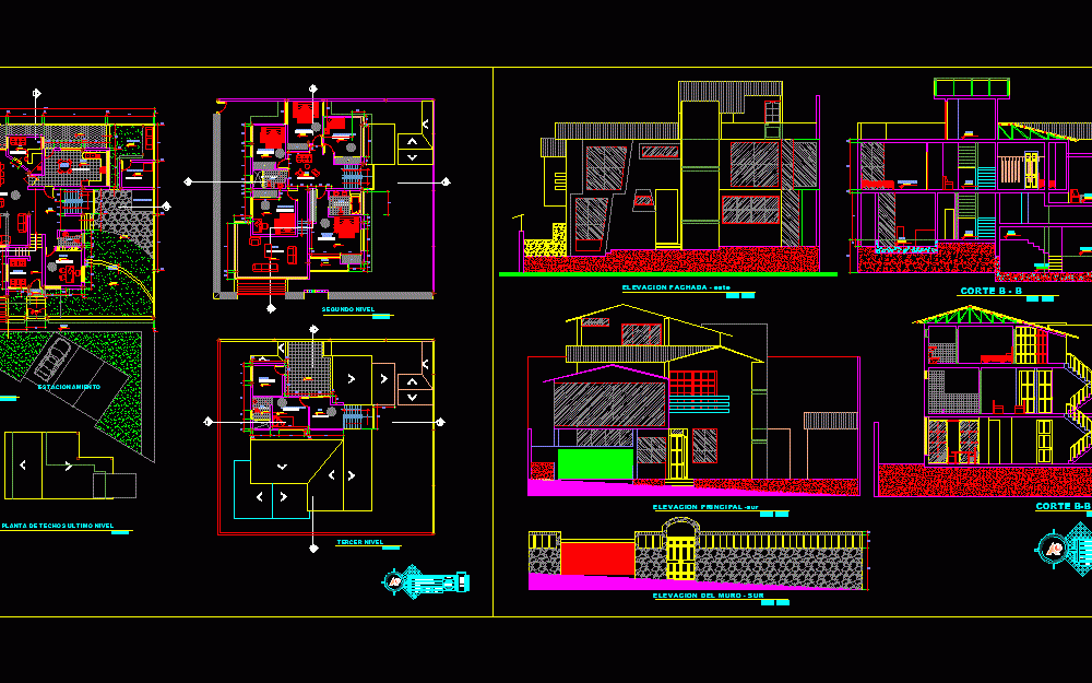 Vivienda Unifamiliar DWG Section for AutoCAD • Designs CAD