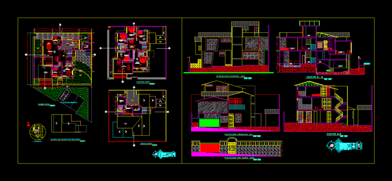 Vivienda Unifamiliar DWG Section for AutoCAD