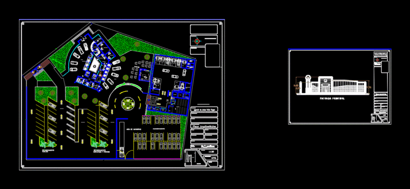 Volkswagen Dealership (And Parking Garage) DWG Elevation for AutoCAD