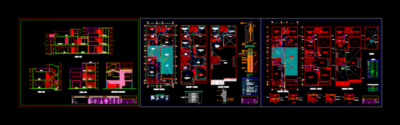 Whole House Double Height DWG Block for AutoCAD