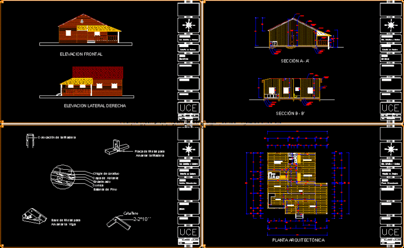 Wood House DWG Section for AutoCAD