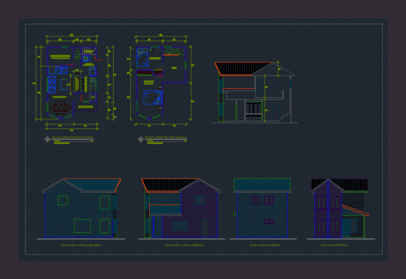 Wooden House DWG Elevation for AutoCAD