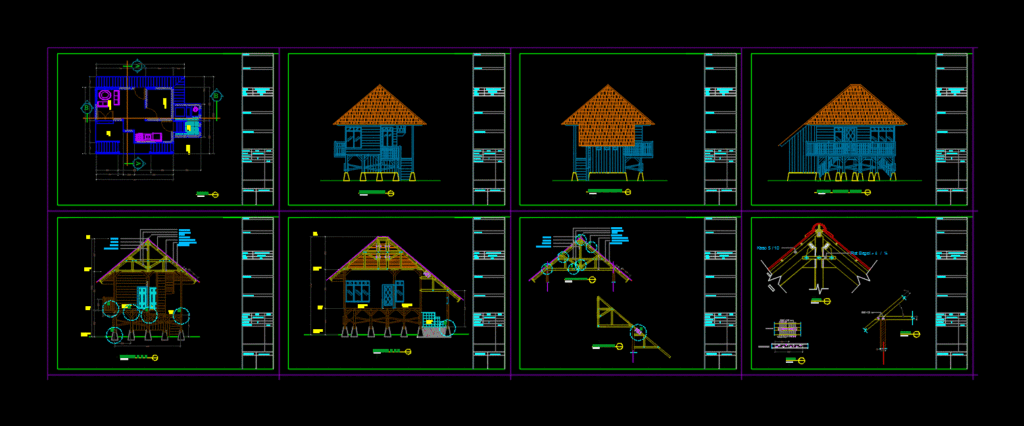 Wooden House DWG Section for AutoCAD