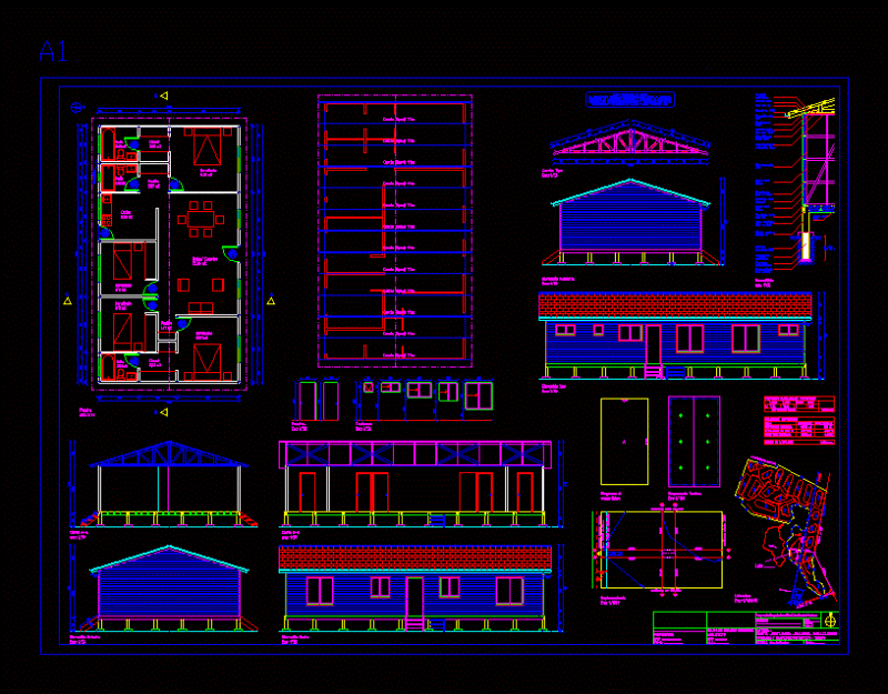 Wooden House On Stilts DWG Block for AutoCAD
