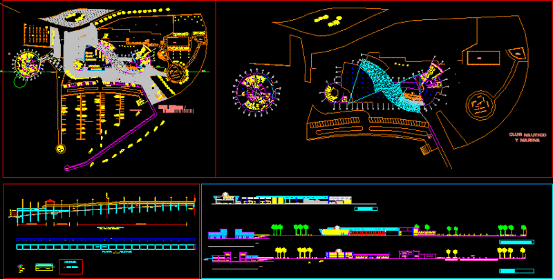 Yatch Club 2D DWG Design Section for AutoCAD