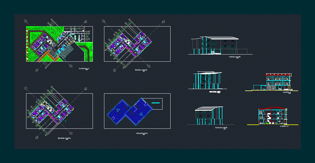 Youth Hostel University DXF Section for AutoCAD • Designs CAD