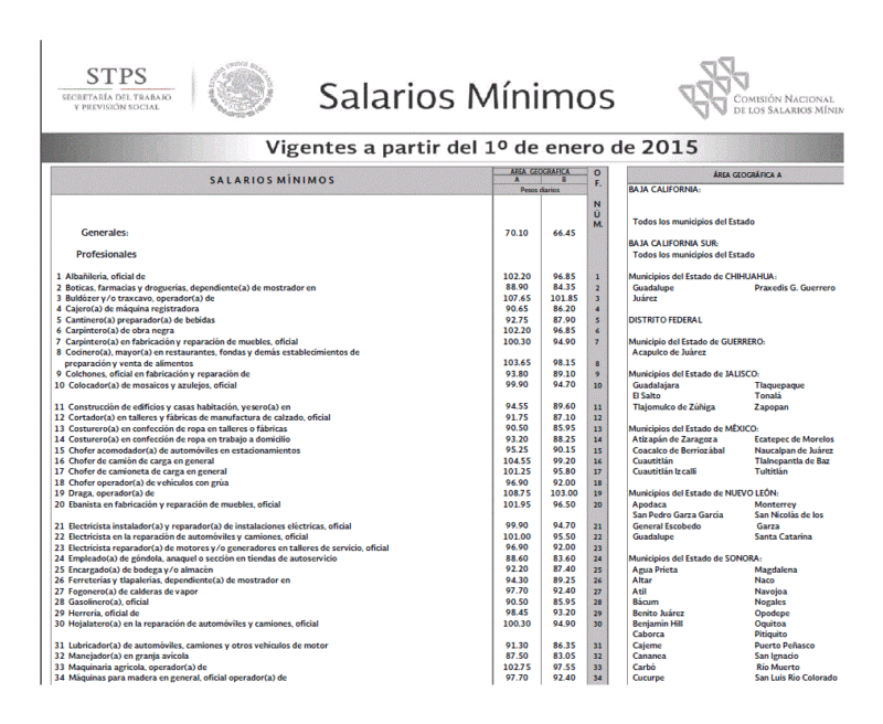 2015 Minimum Wage Mexico PDF (Document)