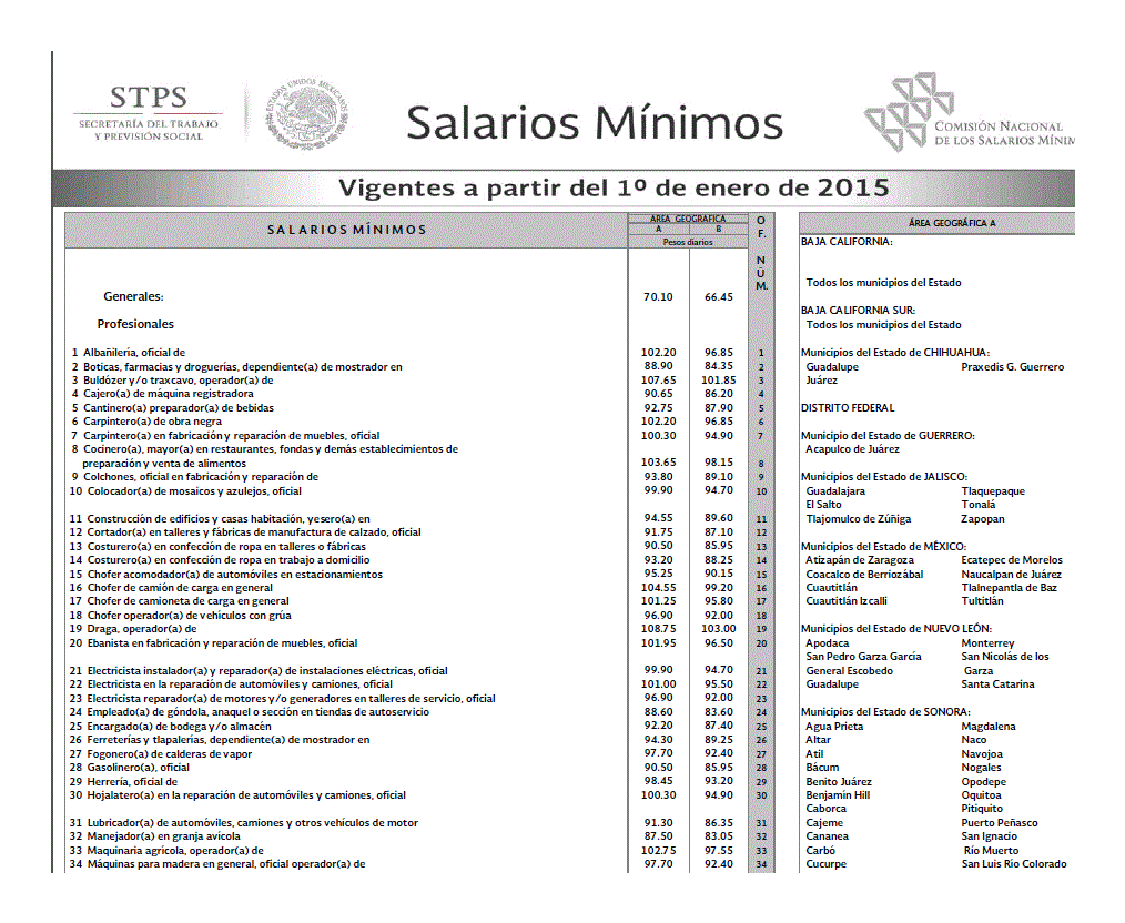 2015 Minimum Wage Mexico PDF (Document)