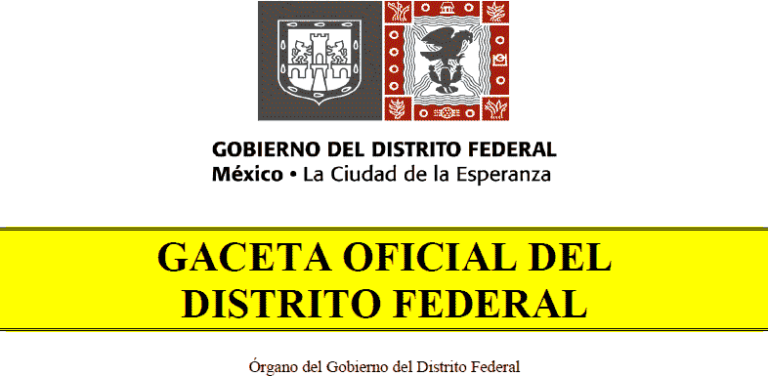 Title page of the Mexico City Official Gazette for construction and structural technical standards.