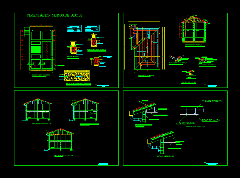 Adobe House Walls DWG Detail for AutoCAD