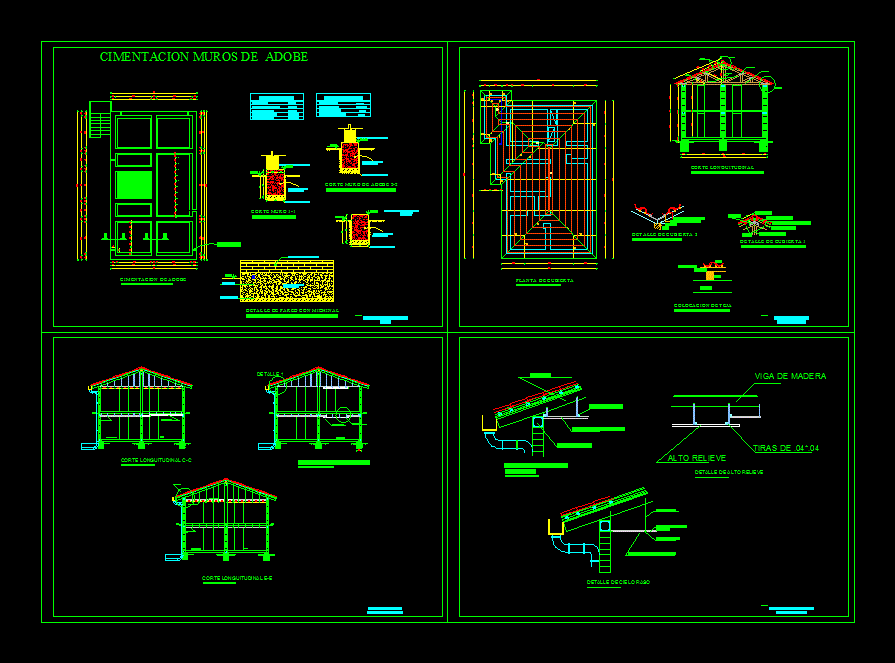 Adobe House Walls DWG Detail for AutoCAD â€