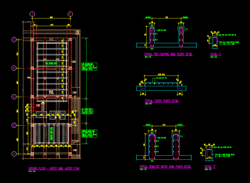 Anti-Tank Fire Plinth DWG Detail for AutoCAD