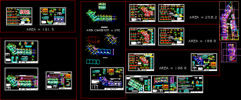 Apartment Building – Structures DWG Section for AutoCAD